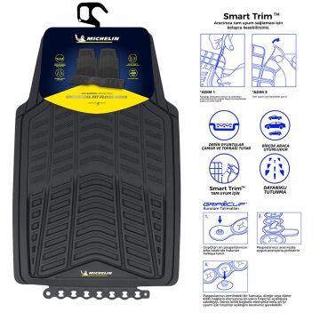 Michelin MC33863 Tüm Araçlara Uyumlu 3 Parça Üniversal 3D Havuzlu Oto Paspas