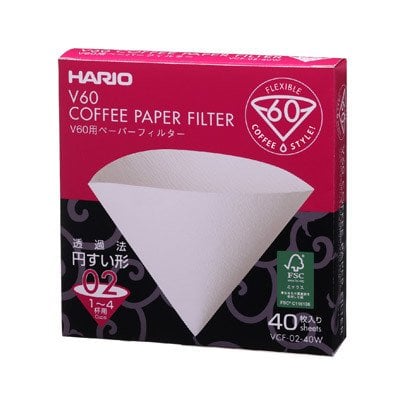 Hario V60 Paper Filter 02 W 40 Adet
