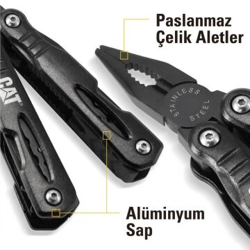 CAT DA980021 13 IN 1 Çok Fonksiyonlu Siyah Oksit Kaplamalı Profesyonel Pense Seti