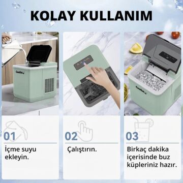 Coolist CLK2BM 12/24Volt/ 220Volt 1.3 Litre Kompresörlü Otomatik Buz Yapma Makinesi