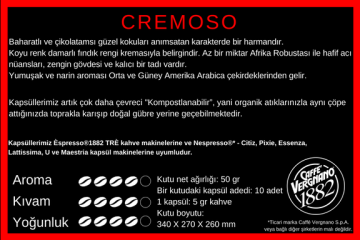 Caffe Vergnano Espresso 1882 - Cremoso Kapsül Kahve 10 adet
