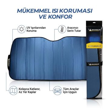 Michelin MC3000 130x70cm Universal Balonlu Premium Ön Cam Güneşliği