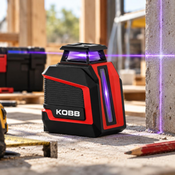 KOBB KBL30P 3.7V Li-ion Yatay 360° ve Dikey Otomatik Hizalamalı Mor Işık Profesyonel Lazer+Tripod