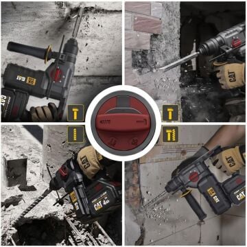 CAT DX2150 18Volt/4.0Ah 2.8J Li-ion Çift Akülü Kömürsüz Profesyonel SDS-Plus Kırıcı/Delici