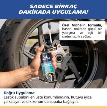 Michelin MC35119 200ml Motosiklet, Scooter Acil Lastik Tamir Spreyi/Köpüğü