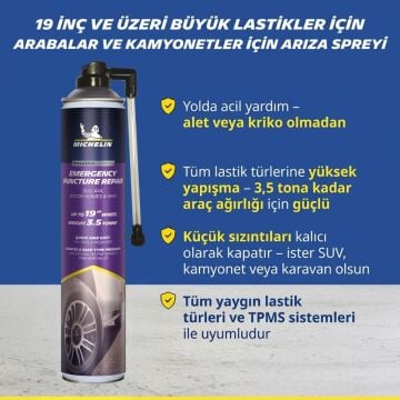 Michelin MC35133 750ml XL Acil Lastik Tamir Spreyi/Köpüğü