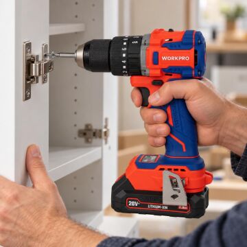 WORKPRO WP390019 20Volt 2.0Ah Li-ion 65Nm. Çift Akülü Kömürsüz Profesyonel Şarjlı Darbeli Matkap