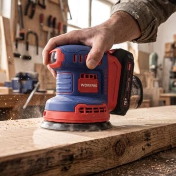 WORKPRO WP392203 20Volt 125mm Şarjlı Kömürsüz Devir Ayarlı Profesyonel Eksantrik Zımpara (Aküsüz)