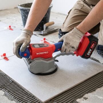WORKPRO WP397018 20V 123MM Şarjlı Devir Ayarlı Profesyonel Seramik ve Fayans Vantuz Makinesi Aküsüz