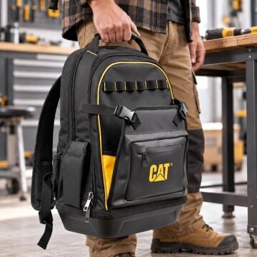 CAT DA981023 20'' 2+1 Bölmeli PVC Tabanlı Ağır Hizmet Bez Alet Sırt Takım Çantası