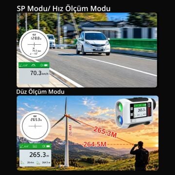 KOBB KBL600 600Mt 3.7V Li-ion LCD Ekran Şarjlı Profesyonel Optik Dürbünlü Golf Lazer Metre