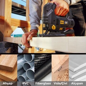 CAT DA06001 5 Parça Profesyonel Ahşap Hızlı/Kaba Kesim Dekupaj Testere Bıçağı, Ucu