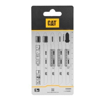 CAT DA06004 5 Parça Profesyonel Ahşap Ters Çapaksız Temiz Kesim Dekupaj Testere Bıçağı, Ucu