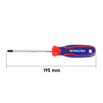 WORKPRO WP221036 PZ1x100mm CR-V Manyetik Profesyonel Yıldız Tornavida