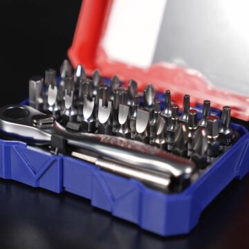 WORKPRO WP200534 32 Parça 1/4'’ Profesyonel Mini Cırcır Lokma Kollu Bits Vidalama Seti