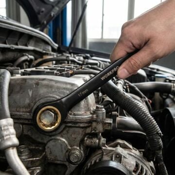 WORKPRO WP202602 8-19mm 9 Parça CR-V Profesyonel Cırcır Kombine Anahtar Takımı + Bez Taşıma Kılıfı