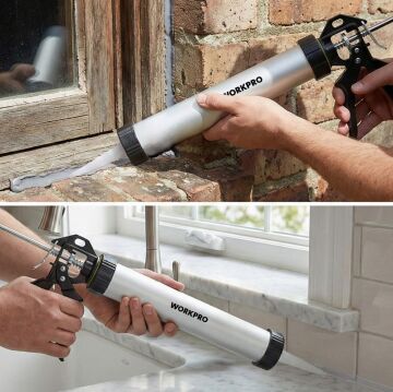 WORKPRO WP224006 590ml 6 Parça Alüminyum Profesyonel Sosis Tipi Silikon Tabancası